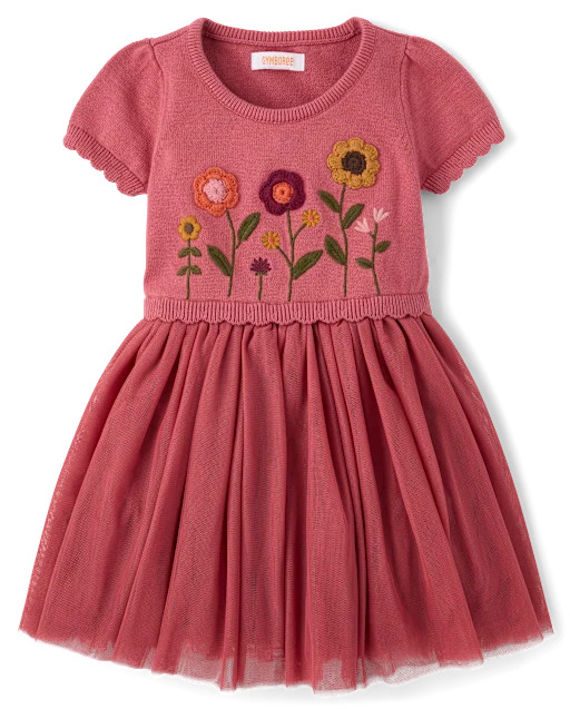 Girls Crochet Floral Sweater Tutu Dress - The Harvest Edit - Pink | Gymboree