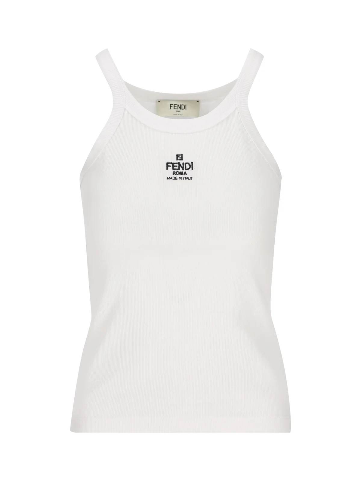 Fendi Logo Embroidered Knitted Tank Top | Cettire Global