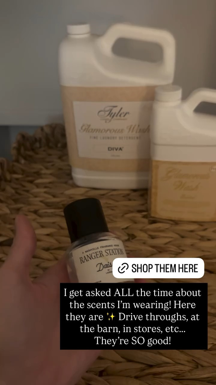 I get asked ALL the time about the scents I’m wearing! Here they are ✨ Drive throughs, at the barn, in stores, etc…Ranger Station’s Daisy, Diva laundry detergent and White Tee by Rosie Jane! They’re SO good! 🫶🏻

#LTKgrwm #LTKselfcare #LTKdayinmylife
