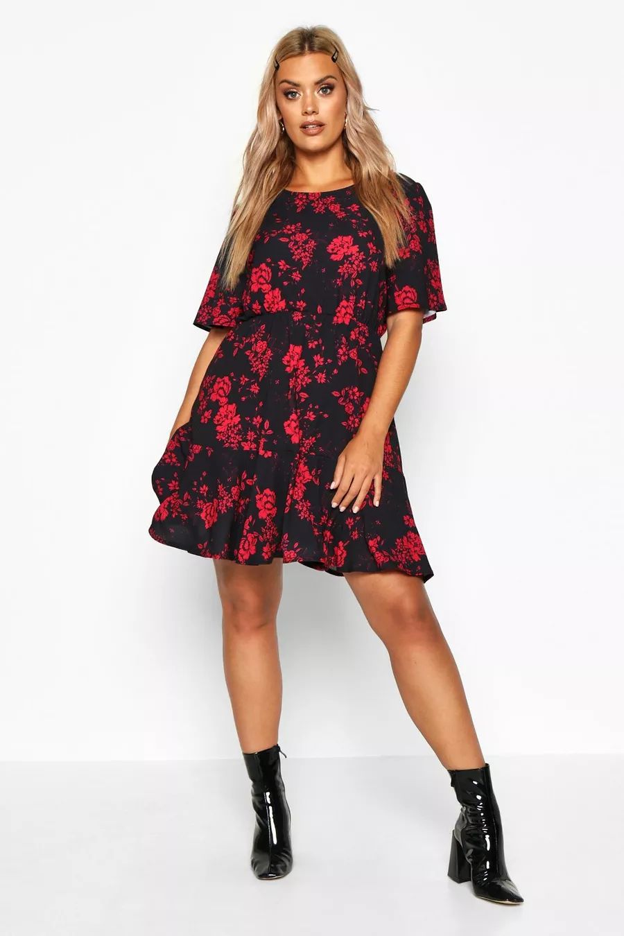 Plus Tiered Woven Smock Dress | Boohoo.com (UK & IE)