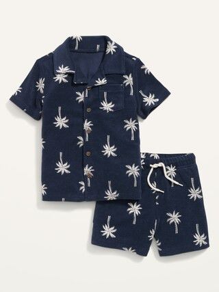 Short-Sleeve Loop-Terry Shirt and Shorts Set for Toddler Boys | Old Navy (US)