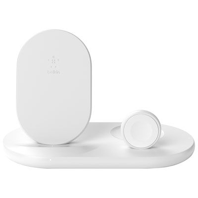 Belkin 3-in-1 Wireless Qi Charging Station for iPhone, Apple Watch & AirPods - White | Best Buy Canada