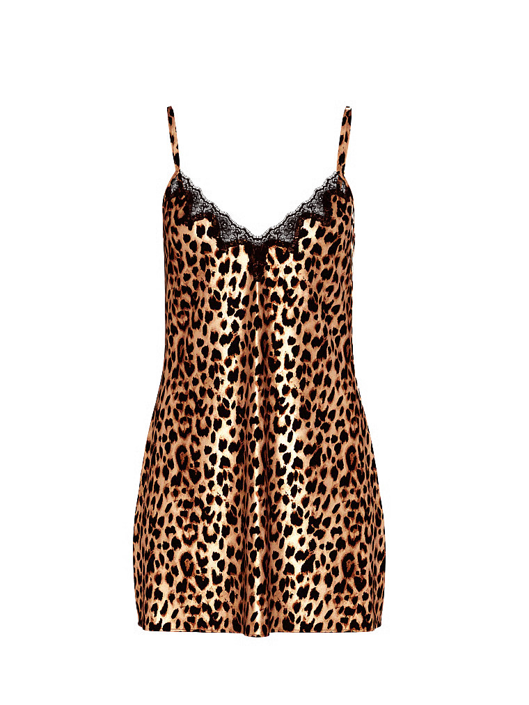 Satin Rose Lace-Trim Mini Slip Dress | Victoria's Secret (US / CA )