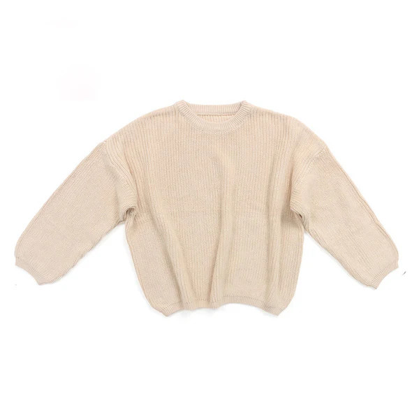 Chunky knit sweater in beige | ChubbyBubbyBear