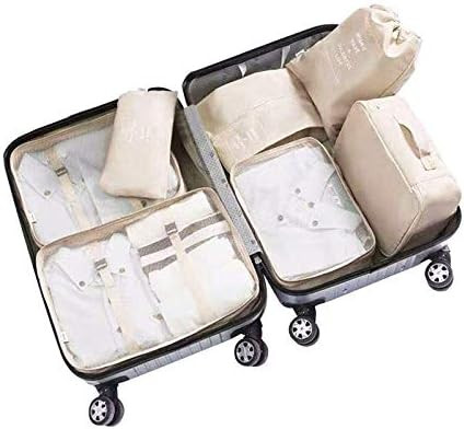 Adwaita 6 Set Packing Cubes, Travel Luggage Packing Organizers (Ivory) | Amazon (US)