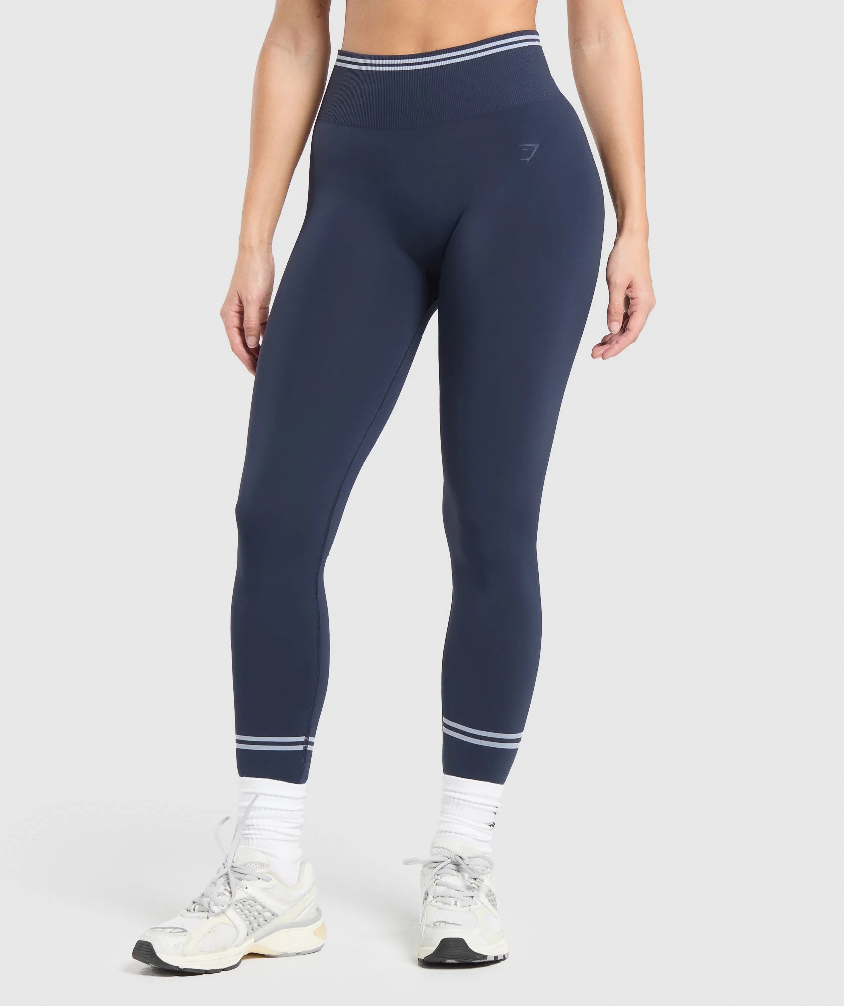 Gymshark Contrast Seamless Leggings - Heavy Blue | Gymshark US