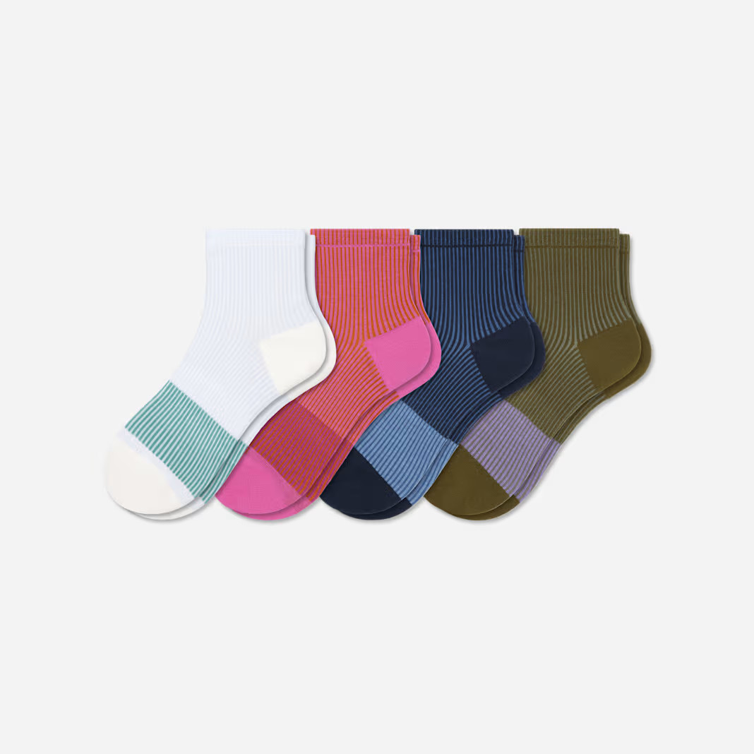 Women’s Lightweight Stripe Quarter Sock 4-Pack | Bombas