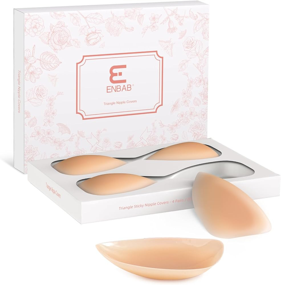 Nipple Covers for Women, Reusable Adhesive Silicone Bra Pasties for Bikini Swim,Strapless Dress | Amazon (US)