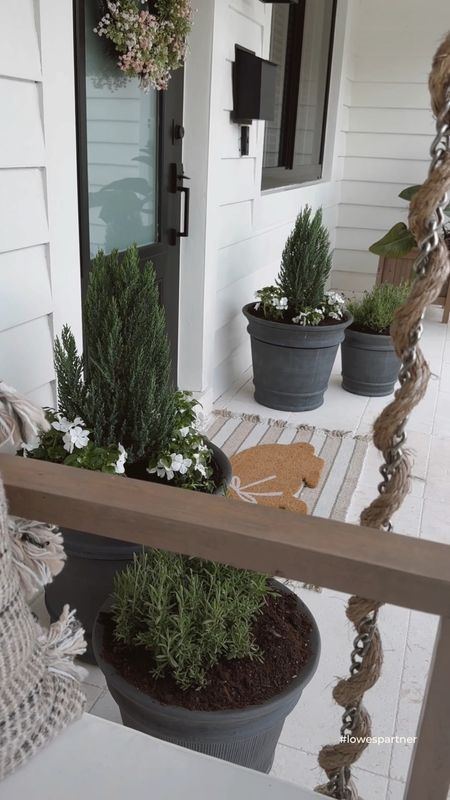 #ad Spring Porch Refresh 🌸 These @loweshomeimprovement planters are just what my front porch needed for Spring & they're under $50 for the large & under $25 for the medium. #lowespartner
+ they also had the prettiest selection of Spring plants! We grabbed some pretty white flowers, lavender, cedar, potting soil + rocks for drainage all at lowes and love how it all turned out for Spring.

#springporch #porchdecor #easter #planters #outdoorplanters #homefinds #outdoordecor  

#LTKfindsunder50 #LTKhome #LTKSeasonal
