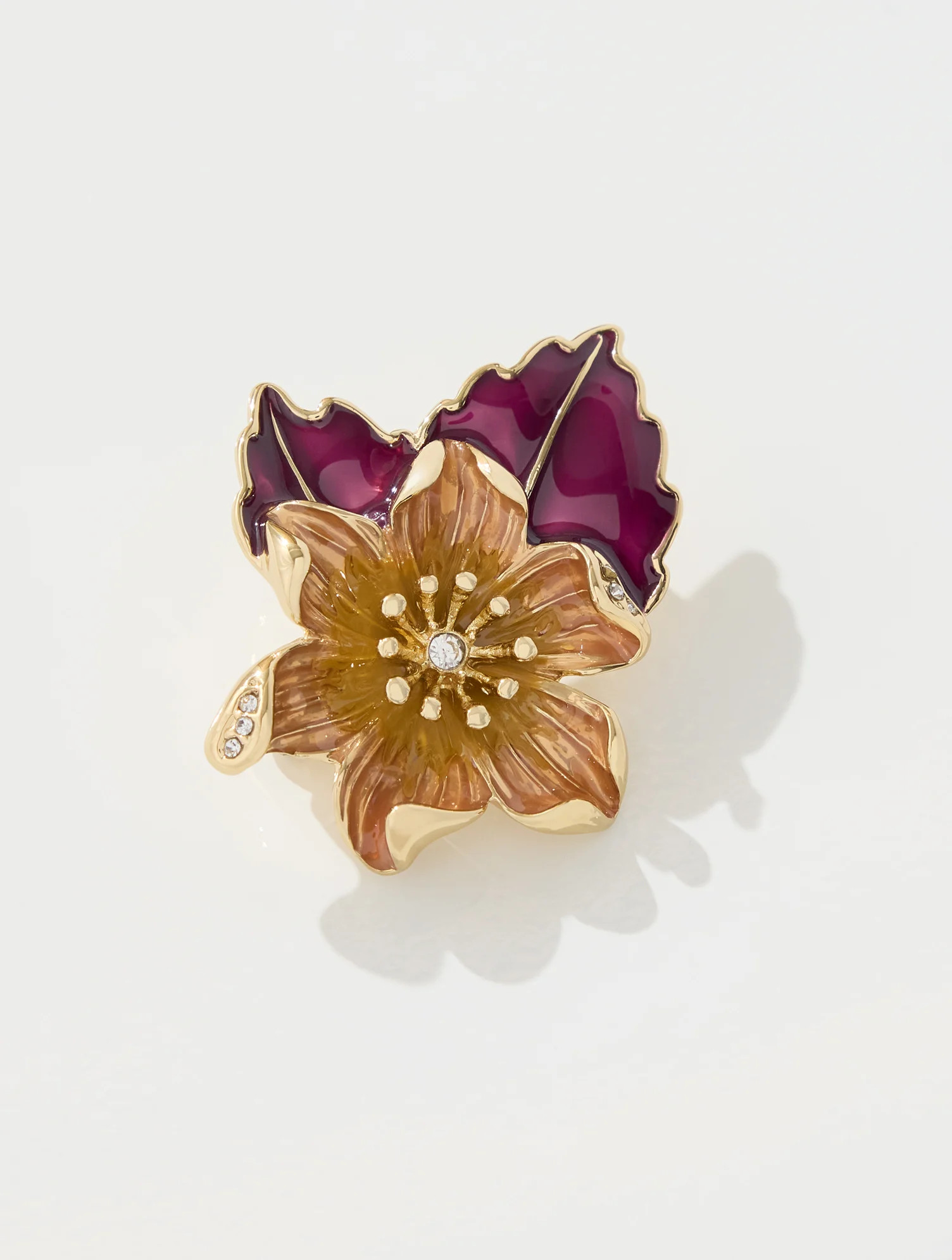 Fall Flower Brooch - Pretty Plum - 001 Talbots | Talbots
