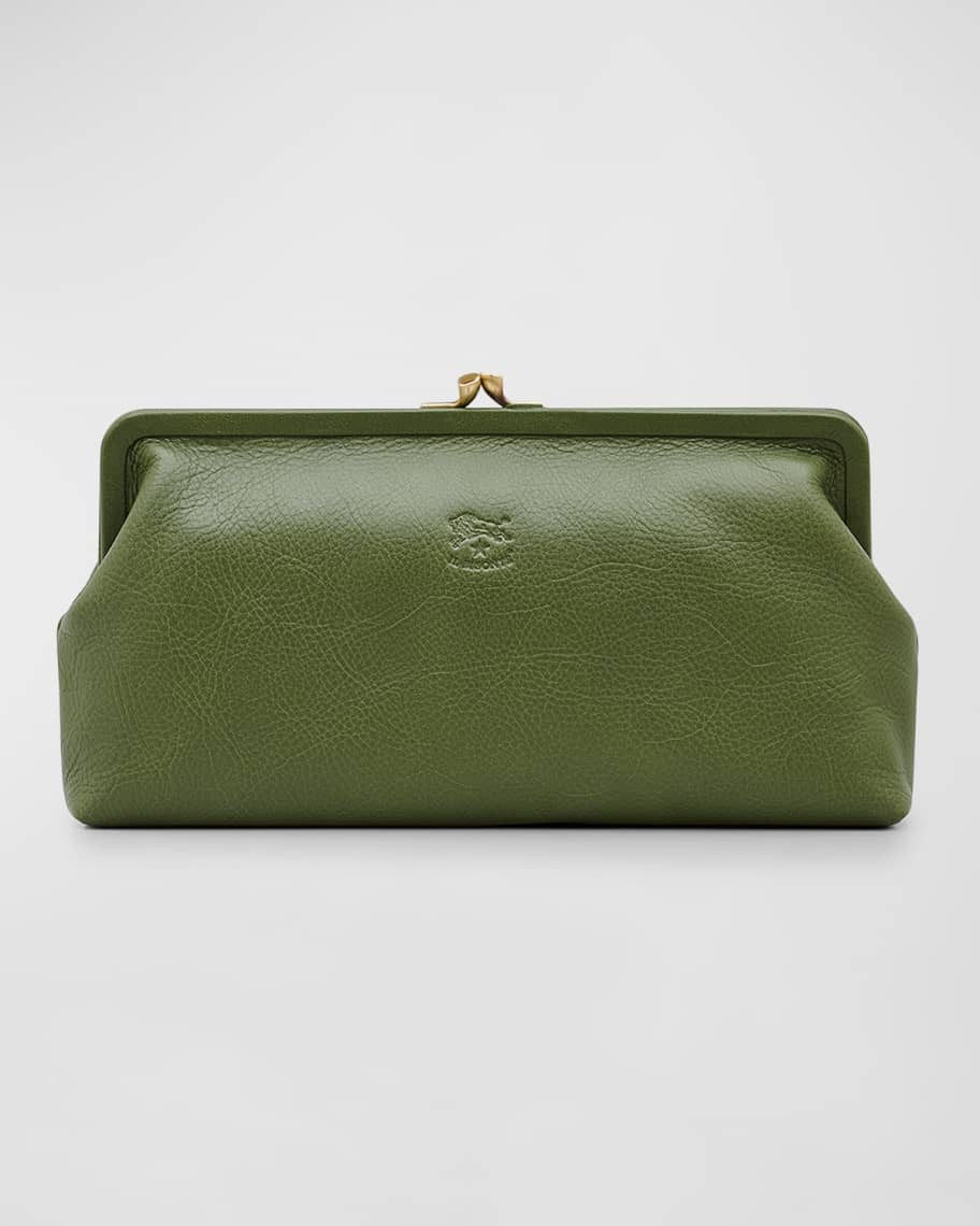 Il Bisonte Classic Vaccjetta Leather Clutch Bag | Neiman Marcus