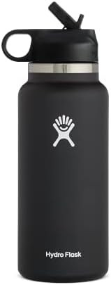 Hydro Flask Water Bottle with Straw Lid - Stainless Steel, Reusable, Vacuum Insulated- Wide Mouth | Amazon (US)