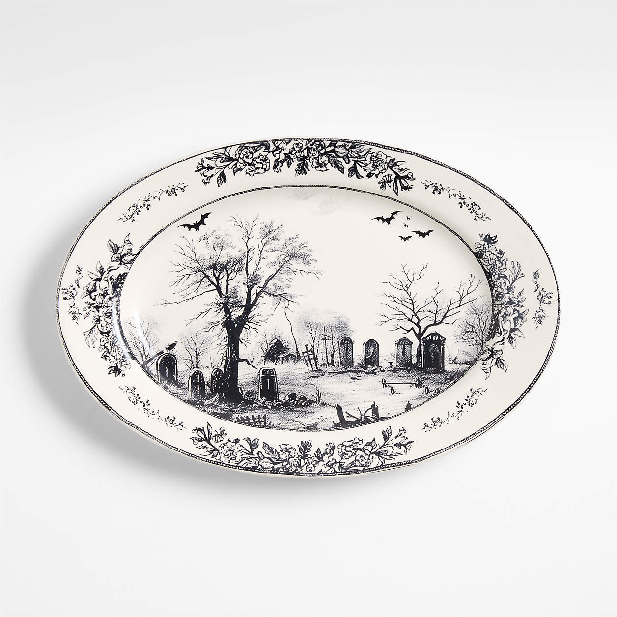 Nightfall Halloween Stoneware Oval Platter + Reviews | Crate & Barrel | Crate & Barrel