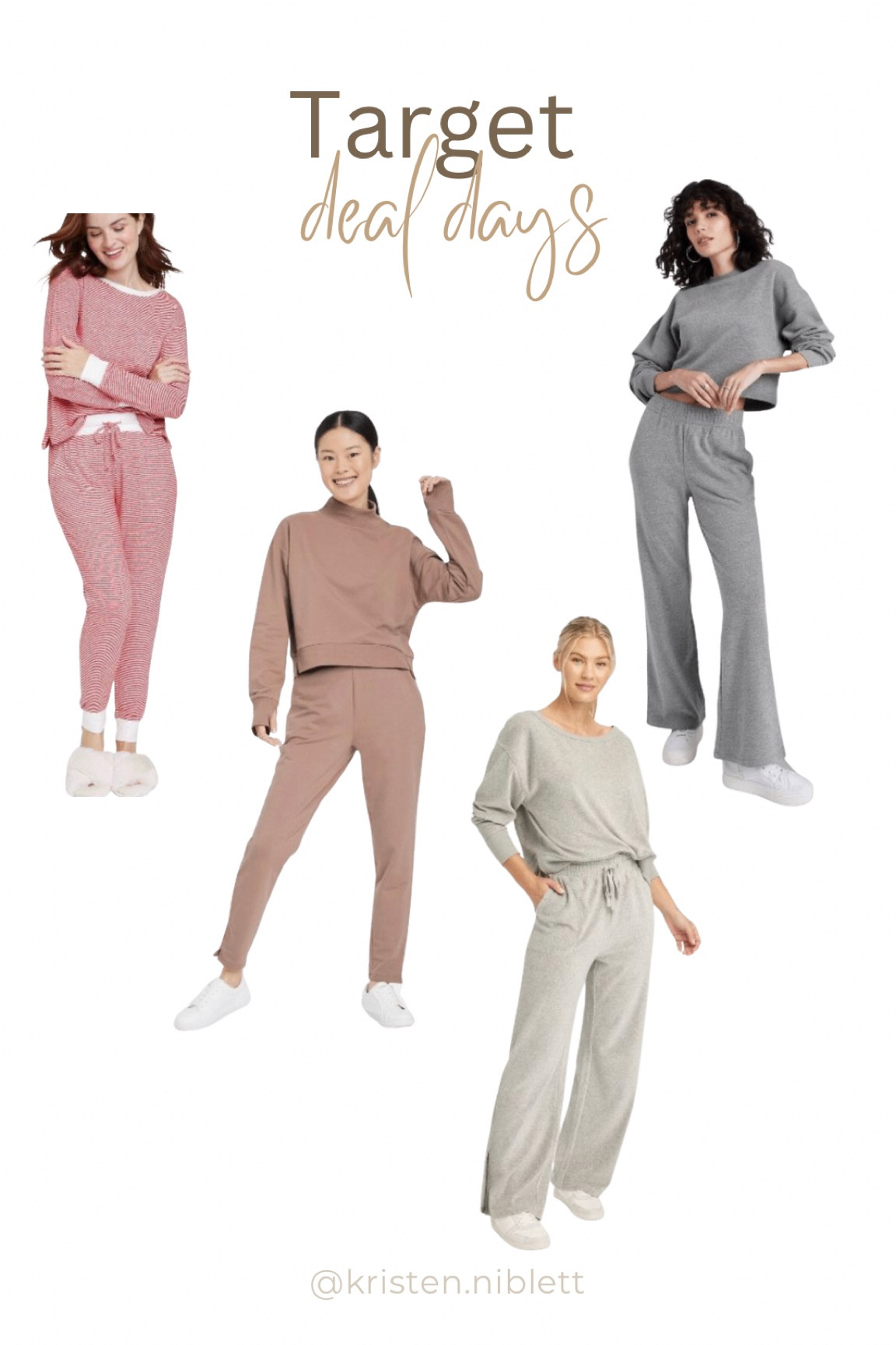 Target Deal Days // save 40% on target sweats and pjs. 

Jogger set. Pjs set. Pants set cropped sweatshirt. Athleisure. Lounge set. Comfy set. Comfy outfit. Comfy style.  Target sale  

#LTKfit #LTKSeasonal #LTKsalealert