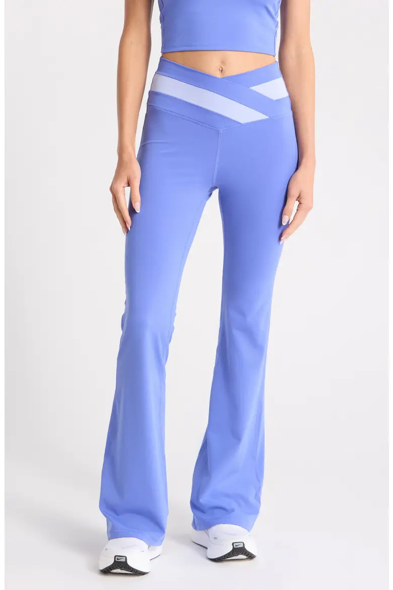 Lux Anya Crossover Colorblock Flared Leggings (Women) | Nordstromrack | Nordstrom Rack