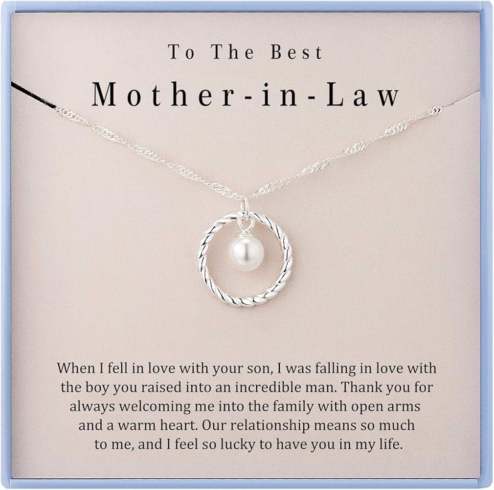 Mother in Law Necklace Mom Gifts Mother Daughter Necklace Sterling Silver Circle Necklaces for Mo... | Amazon (US)