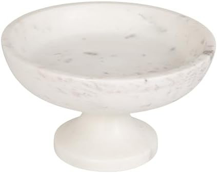 Bloomingville Marble Footed Pedestal Bowl, White | Amazon (US)