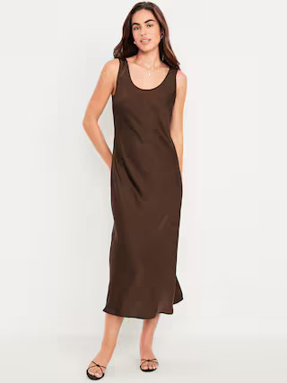 Sleeveless Satin Midi Dress | Old Navy (US)
