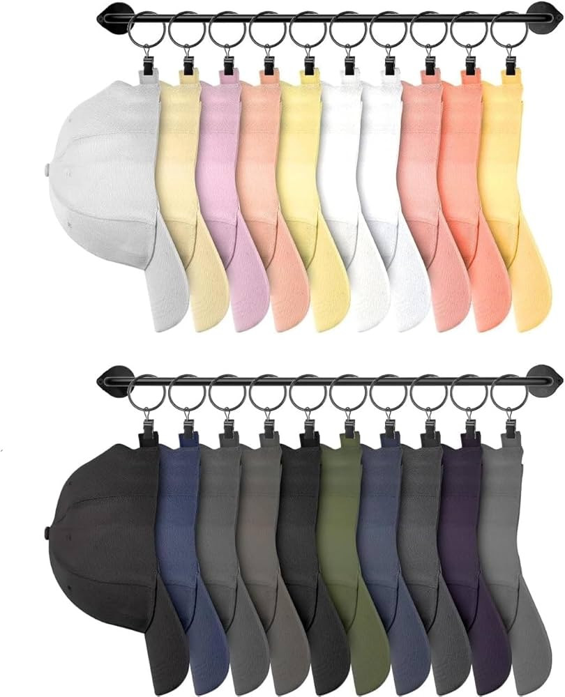 Viklluyr Hat Rack for Baseball Cap Hat Storage with 20 Hooks - Modern Metal Hat Organizer Wall Mo... | Amazon (US)