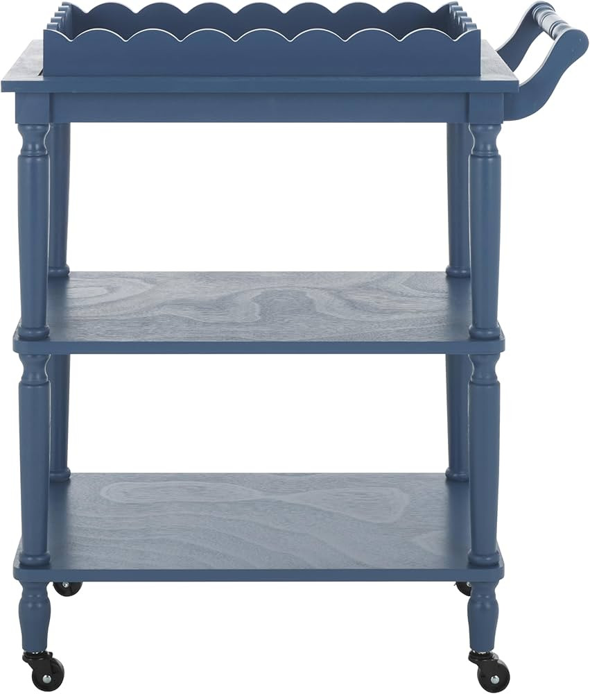 SAFAVIEH Home Collection Haven Blue 3-Tier Dining Cart with Wheels & Removable Tray | Amazon (US)