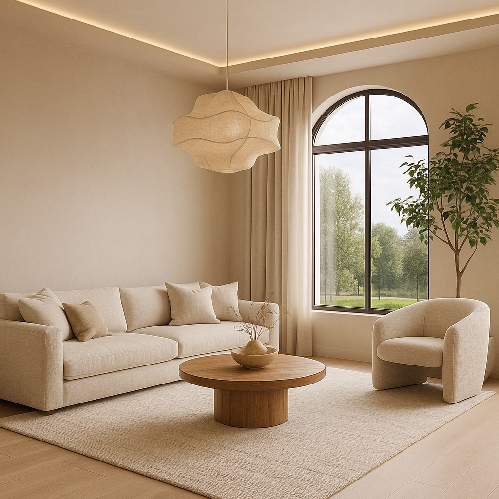 A soft and serene modern living room designed in warm neutral tones — cozy seating, a textured rug, sculptural lighting, natural wood accents, and a touch of greenery to bring the space to life.
Perfect inspo if you love minimal, calm, luxe interiors.
Shop the full look below 🤍✨

#NeutralHome #ModernLivingRoom #LTKhomeDecor
#SoftInteriors #AestheticHome #CozyLivingRoom
#NeutralDecor #MinimalAesthetic #OrganicModern
#HomeDesign #InteriorInspo #LivingRoomGoals