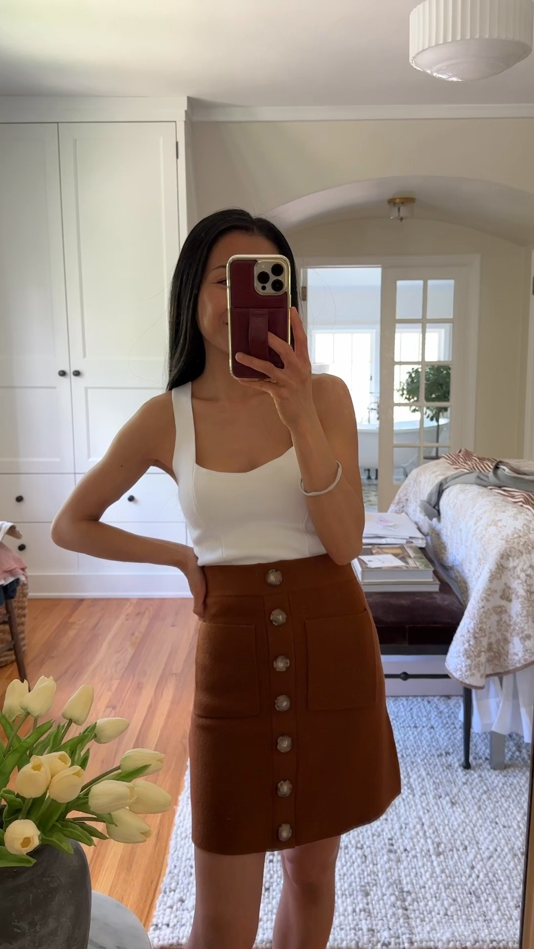 haven’t worn a skirt above the knee in a long time! this one from Sezane is everything i’d want in a skirt - comfortable, flattering fit, minimal detail and this color would work through fall. *summer outfit, date night outfit 

#LTKStyleTip