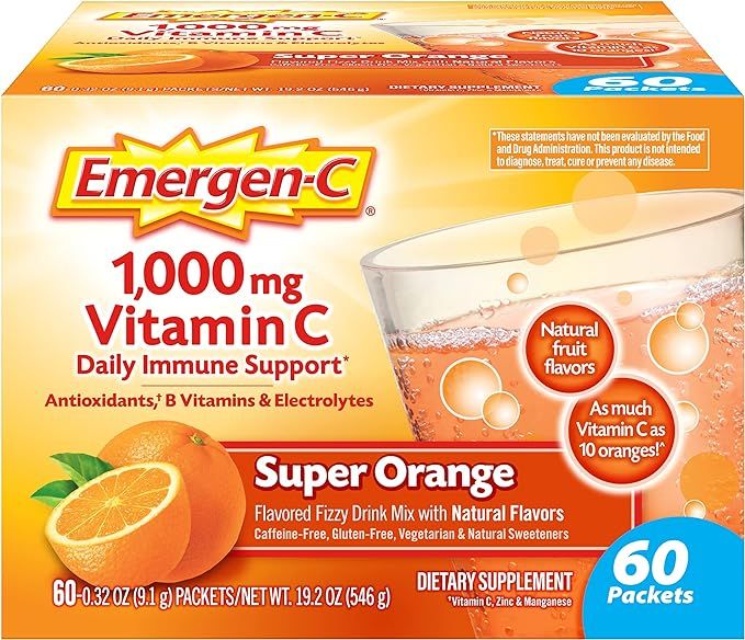 Emergen-C 1000mg Vitamin C Powder for Daily Immune Support Caffeine Free Vitamin C Supplements wi... | Amazon (US)