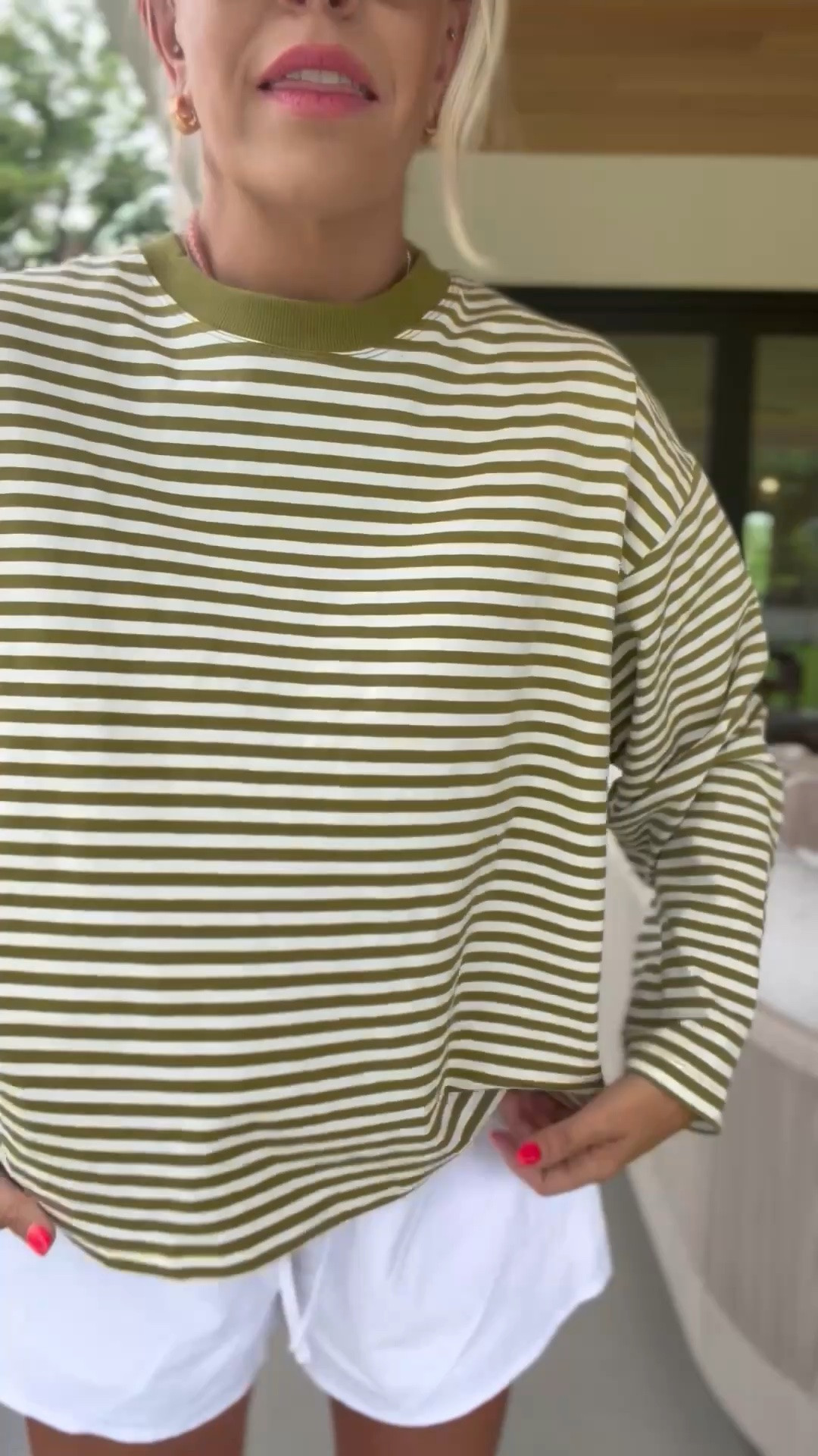 Another color in that striped top! I did a size large!