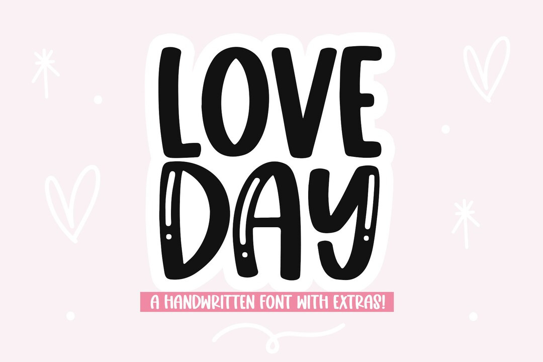 Love Day Font  Handwritten Font Bubble Font Cricut Fonts - Etsy | Etsy (US)
