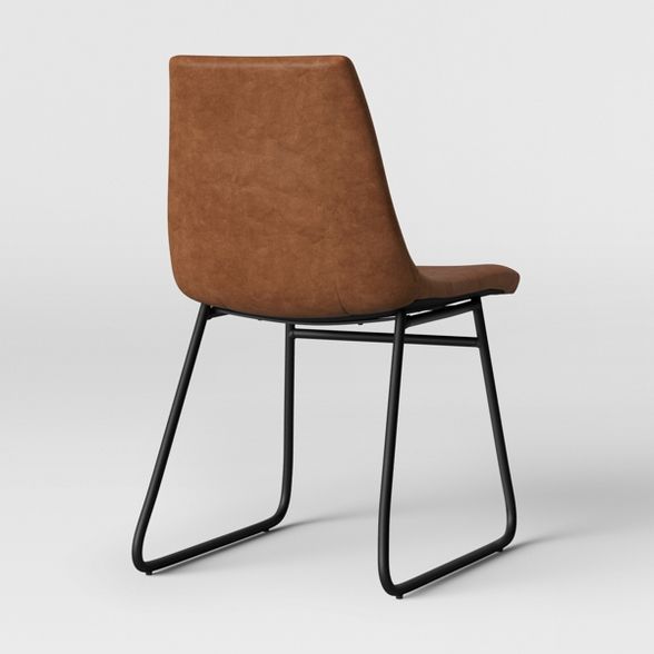 Bowden Faux Leather And Metal Dining Chair Caramel - Project 62™ | Target