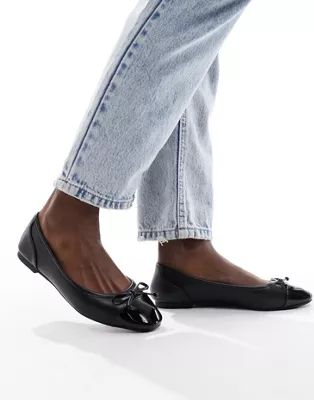 New Look PU toe ballet shoe in black | ASOS (Global)