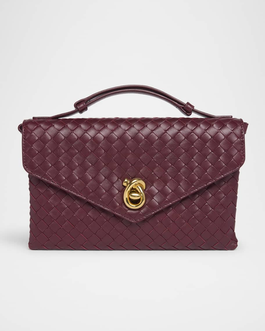 Bottega Veneta Knot Lock Leather Top-Handle Bag | Neiman Marcus
