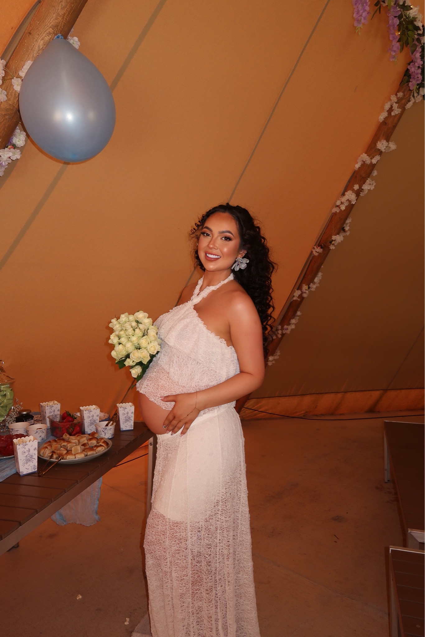 My baby shower outfit 🤍✨

This white lace co-ord set is the perfect baby shower outfit, comfortable, flattering and easy to wear. Also ideal for a honeymoon, hen party, bridal events, holiday evenings and Euro summer outfits ☀️

#LTKsummer #LTKwedding #LTKmaternity