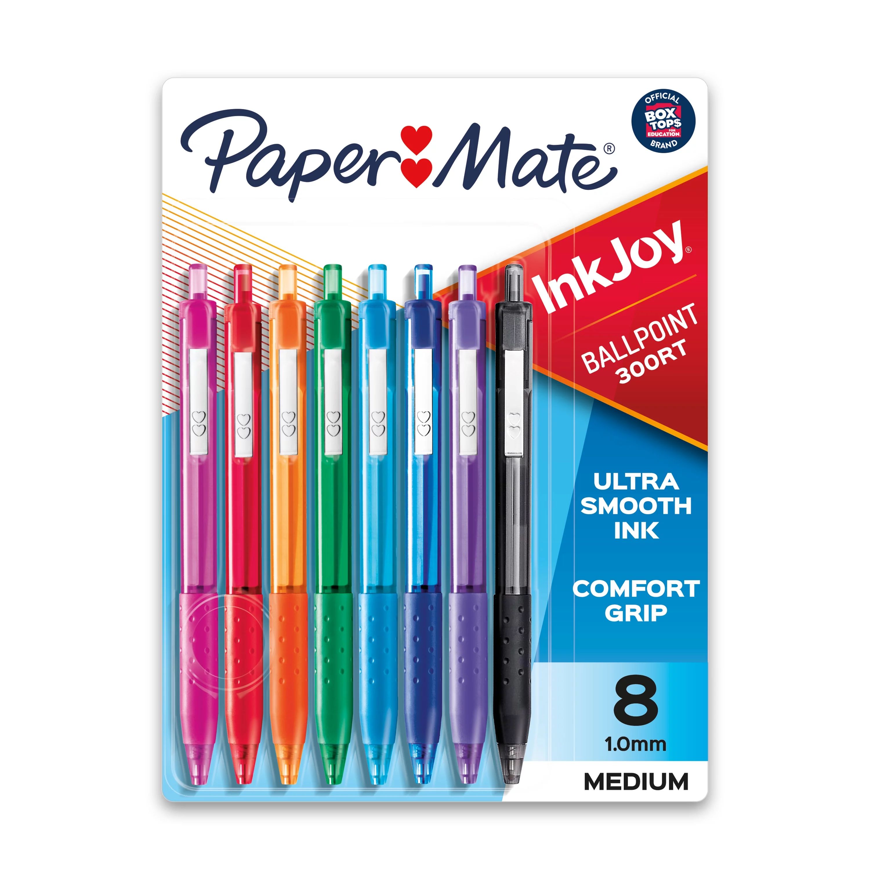 Paper Mate InkJoy Retractable Ballpoint Pen, 1mm, Assorted Colors, 8/Pack | Walmart (US)