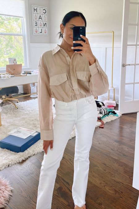 Lightweight summer top
Sheer blouse
Three colors
White jeans
White denim
Save with code insta10

#LTKStyleTip #LTKSaleAlert #LTKFindsUnder50