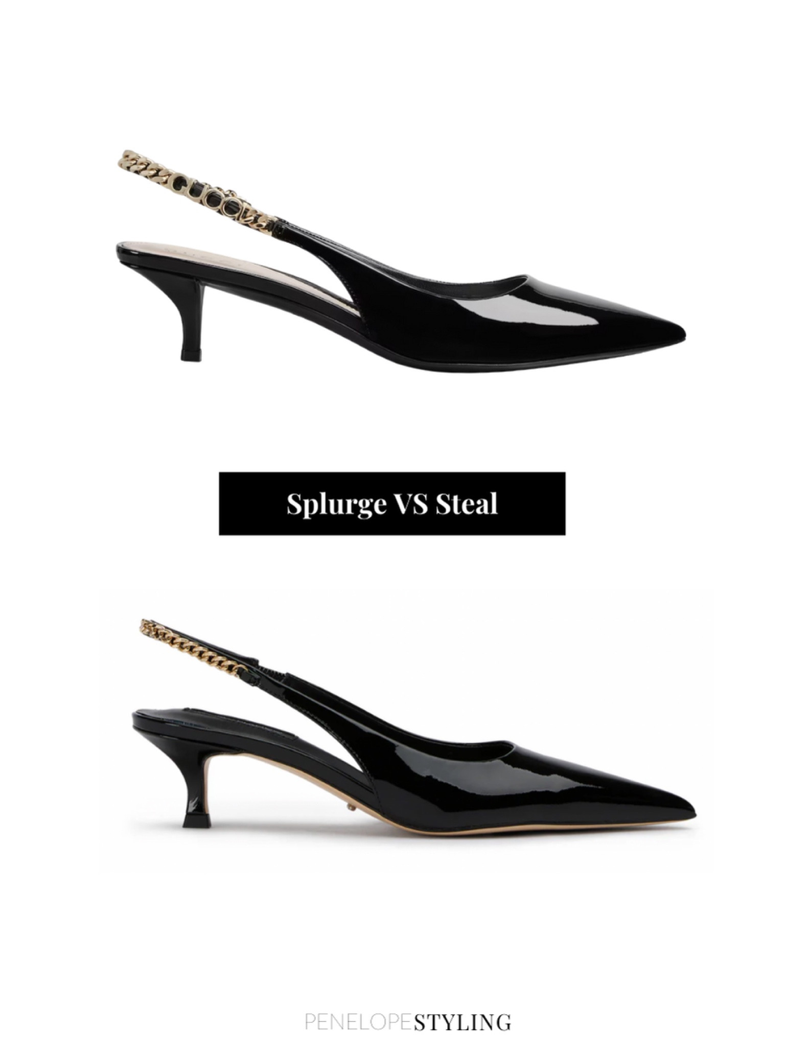 SPLURGE on Gucci sling backs with gold chain detail... or snap up a steal that are just as fab and under $200!  #splurgeVSsteal #shoes #blackshoes #blackheels #shoppingtips #shopwithme

#LTKaustralia #LTKshoes #LTKworkwear