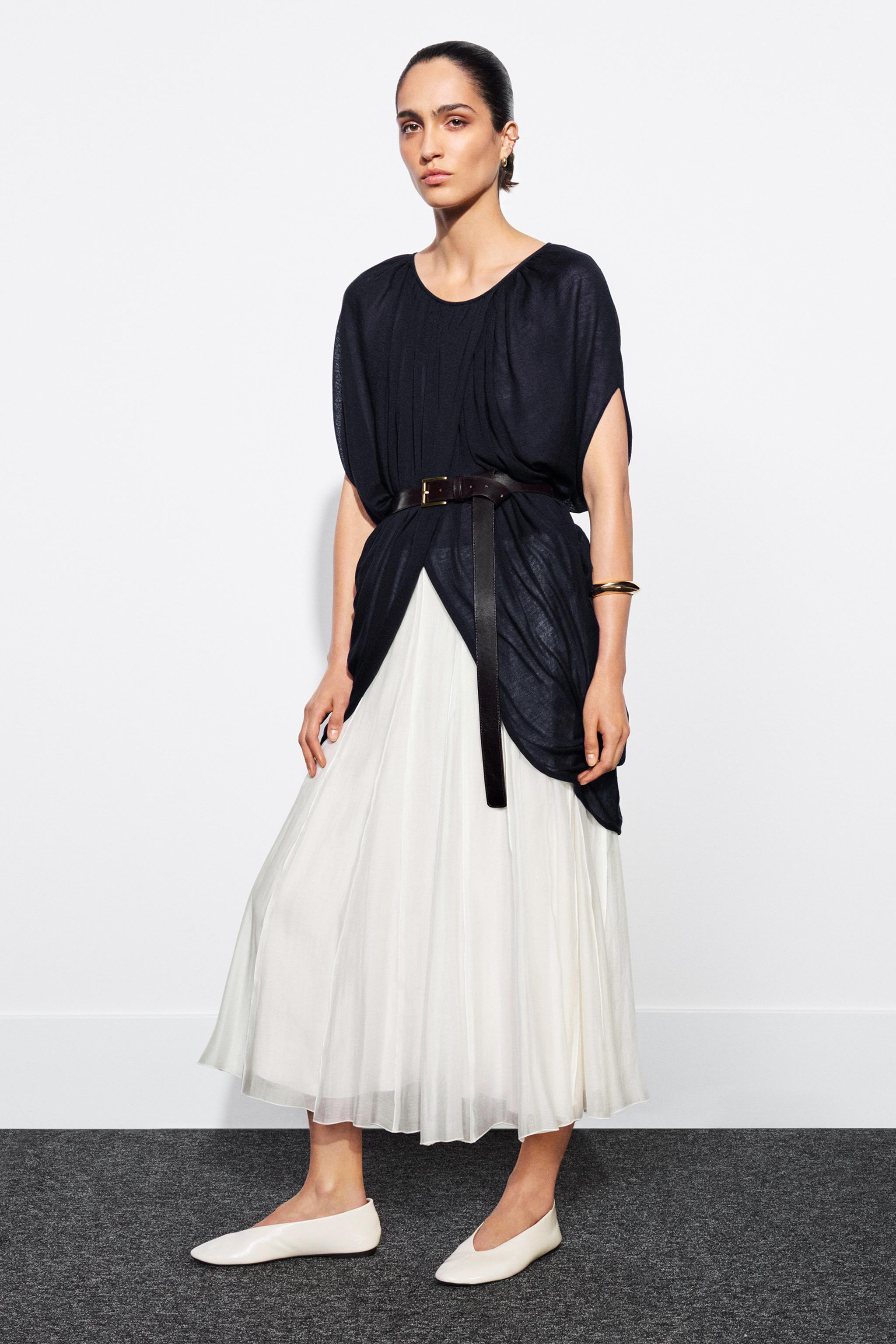 FLOWY COMBINATION SKIRT ZW COLLECTION | Zara US