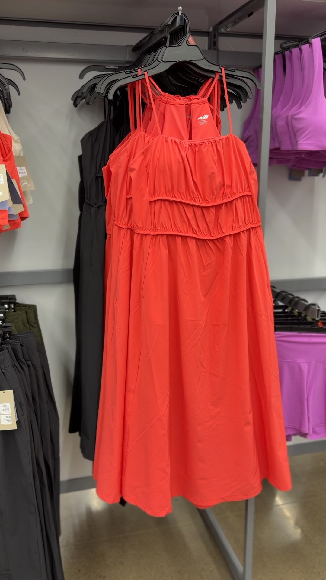 Walmart active dress everyone is going crazy for, has a built in bra and you can dress it up or down. Fit is tts. Black or coral. #walmartfashion
