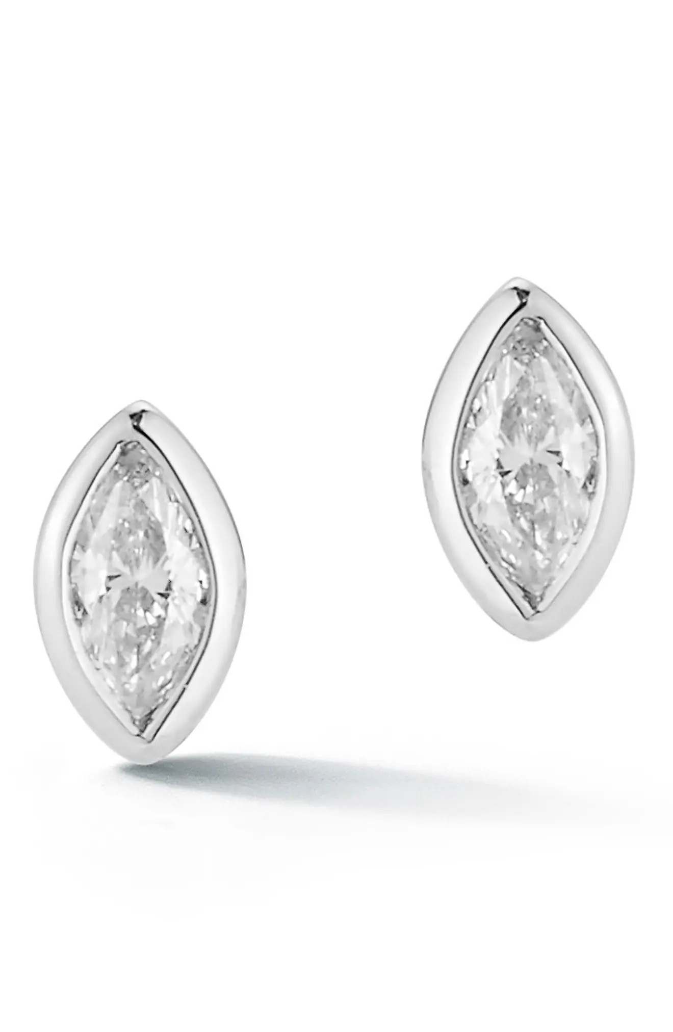 Dana Rebecca Designs Alexa Jordyn Marquise Diamond Stud Earrings in White Gold at Nordstrom | Nordstrom