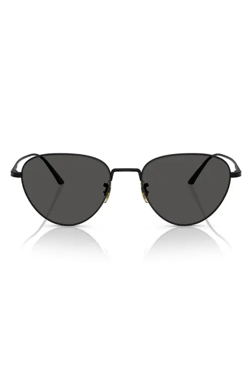 Oliver Peoples 52mm Cat Eye Sunglasses in Matte Black /Grey at Nordstrom | Nordstrom