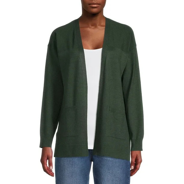 Time and Tru Women's Open Front Cardigan Sweater - Walmart.com | Walmart (US)