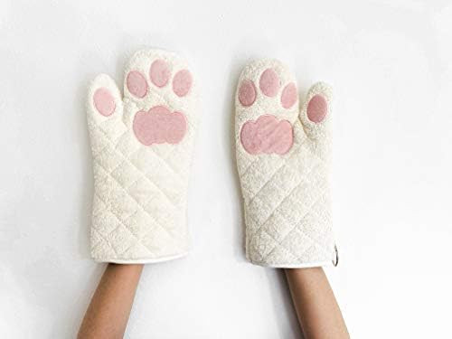 Cricket & Junebug Oven Mitts Cat Paws - White and Pink | Amazon (US)