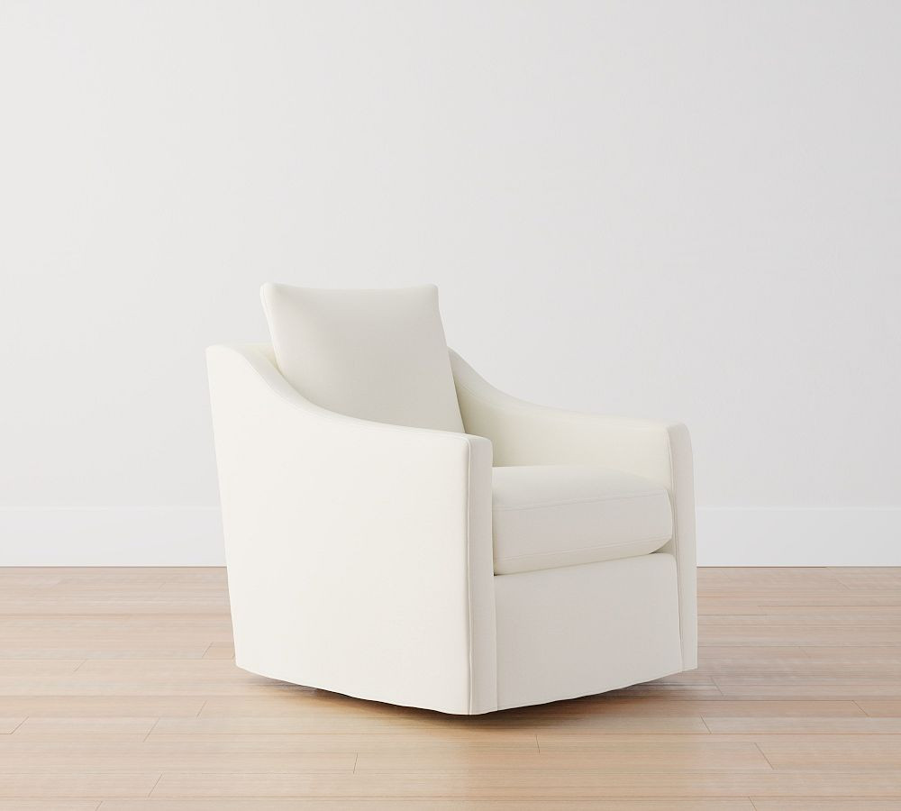 Ayden Slope Arm Slipcovered Swivel Glider | Pottery Barn (US)