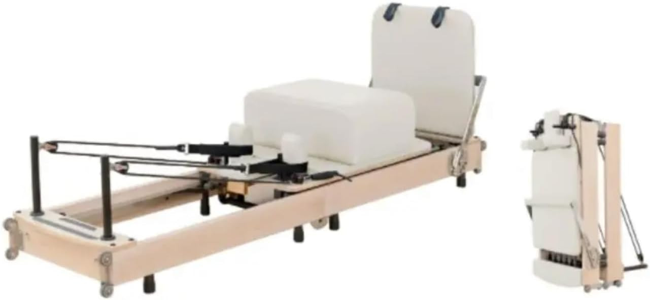 Reformer Pilates Machine Foldable Gym Fitness Equipment For Home Workout Oak Wood For Stretching ... | Amazon (UK)