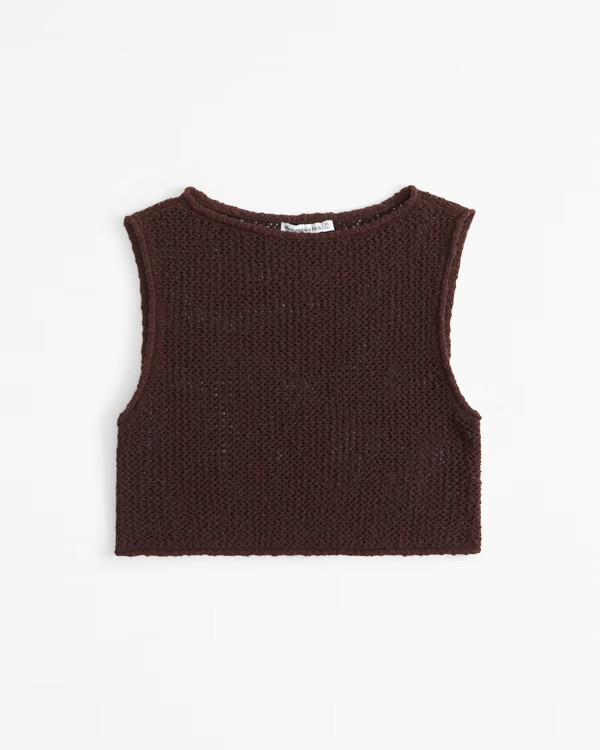 Crochet-Style Shell Coverup Top | Abercrombie & Fitch (US)