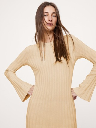 Sculpted Ribbed Maxi Dress | Banana Republic (US)