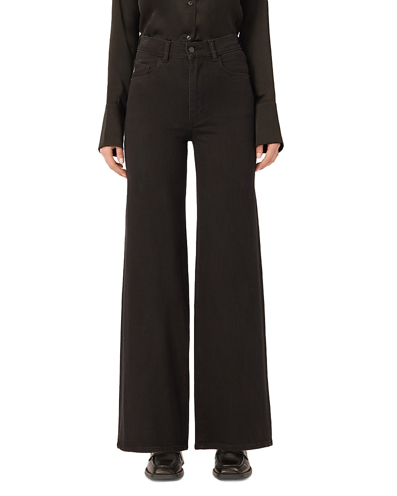 DL1961 Hepburn High Rise Wide Leg Jeans in Jet Black | Bloomingdale's (US)