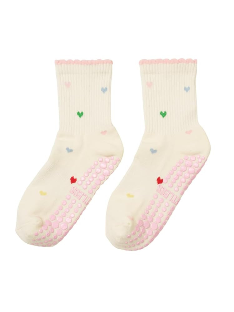 Crew Half Calf Grip Socks, Cutest Fruits Pilates Socks, Ruffle socks, Non-Slip, Barre Yoga Fitnes... | Amazon (US)