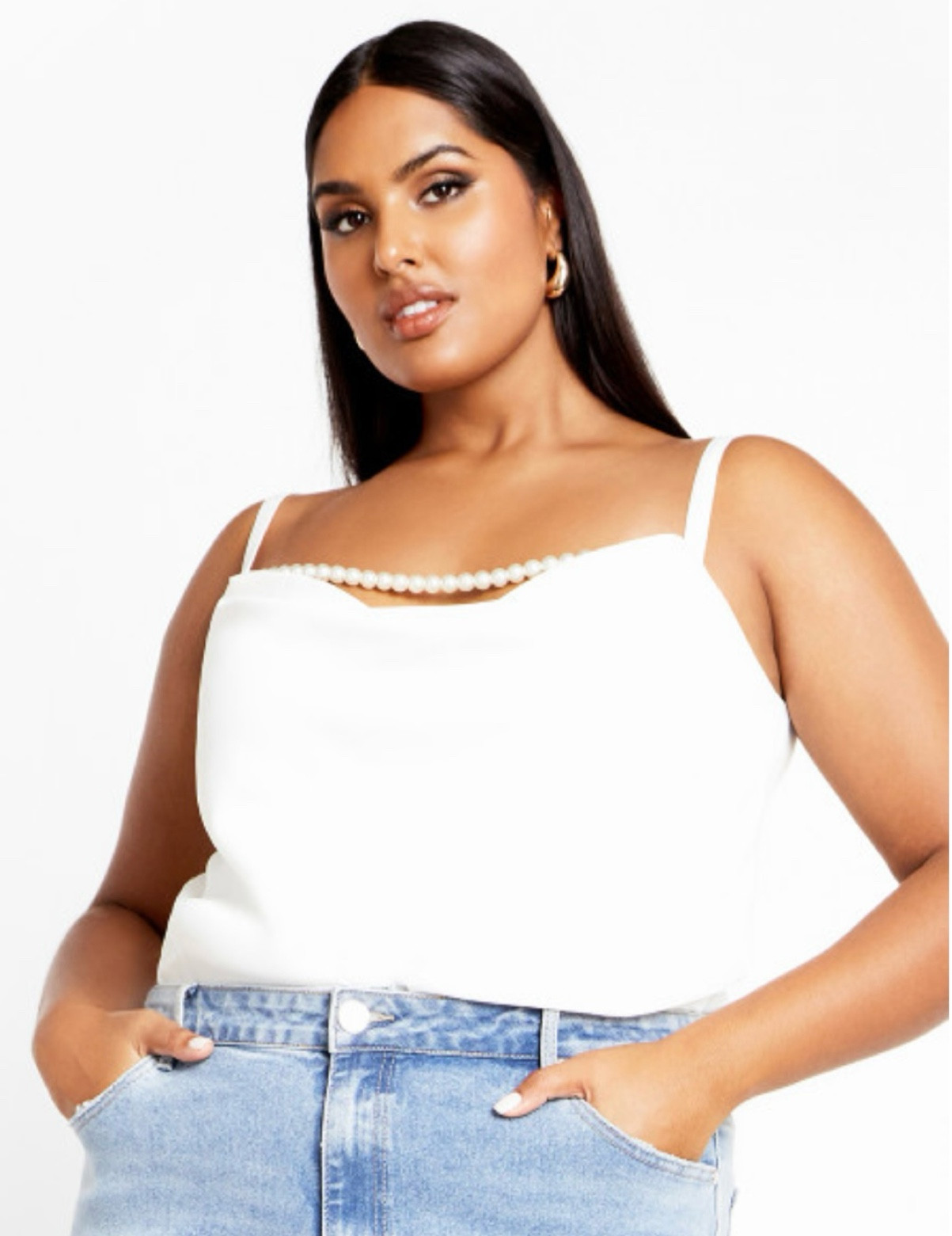 Love this cami with the pearl detail! 

#LTKplussize #LTKSeasonal #LTKsalealert