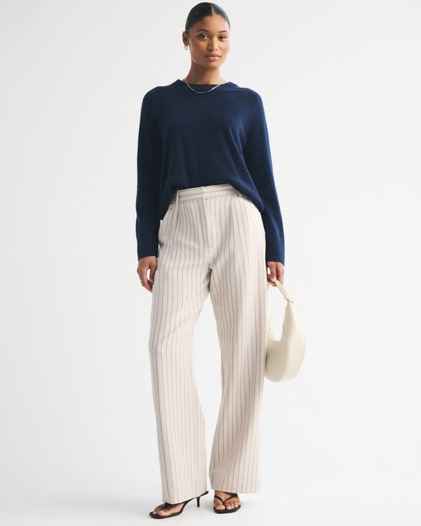 Curve Love A&F Sloane Tailored Wide Leg Pant | Abercrombie & Fitch (US)